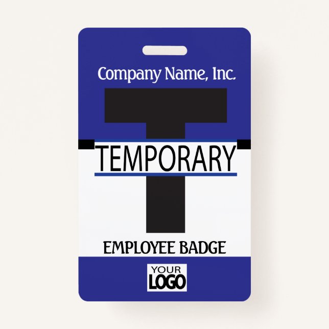 Badge Insigne temporaire de l'employé avec votre logo -  (Devant)
