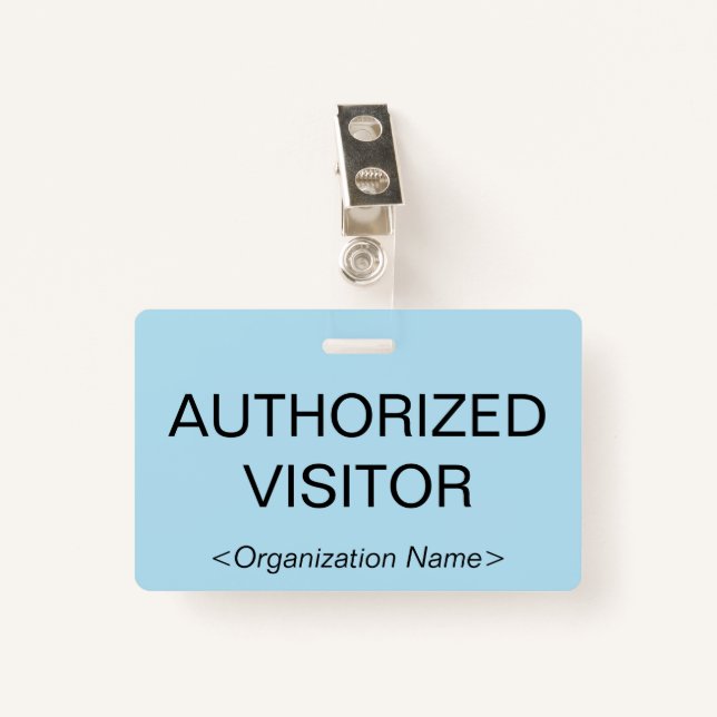 Badge Insigne "VISITEUR AUTORISÉ" (Devant avec clip)