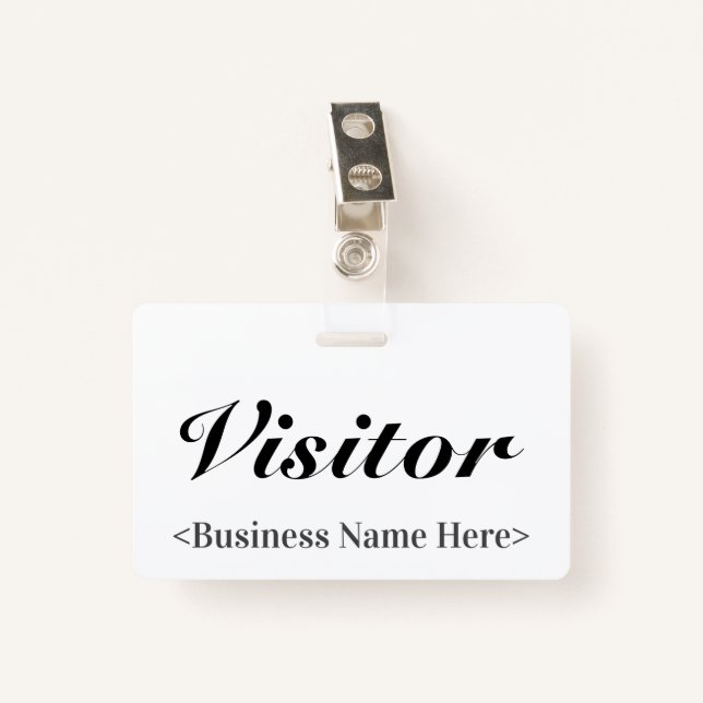 Badge Insigne "Visiteur" classique (Devant avec clip)