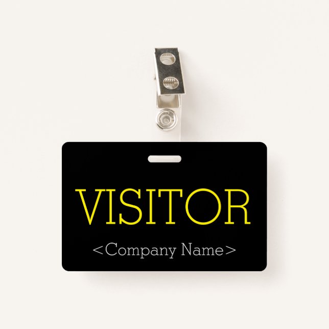 Badge Insigne "VISITEUR" élégant (Devant avec clip)
