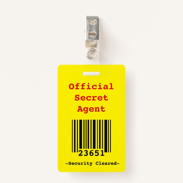 Badge Insignes d'invitation "d'anniversaire d'espion (Devant avec clip)