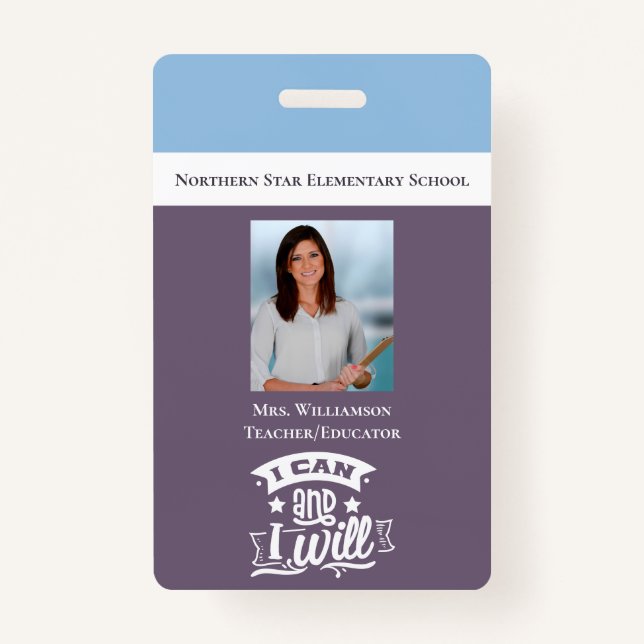 Badge Inspiration Motivationnelle - Photo de l'enseignan (Devant)