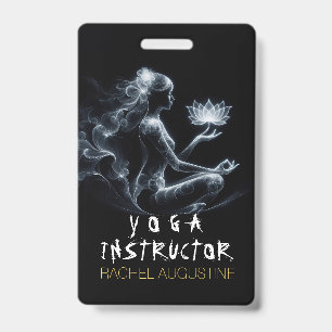 Badge Instructeur de Yoga Méditation Lotus Pose Lumineus