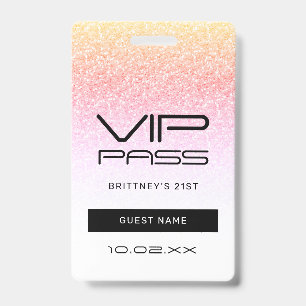 Badge Invitation de la partie VIP Pass de Rainbow Ombre