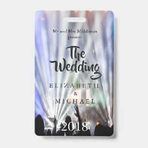 Badge Invitation de mariage amusante et lumineuse de fes