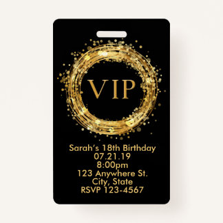 Badge Invitation d'insigne de passage de l'anniversaire