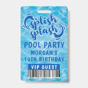 Badge Invitation VIP à la fête au bassin à remous