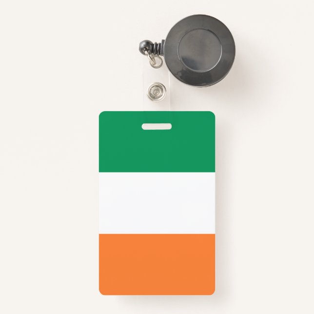 Badge Irlande National Flag, standard irlandais, bannièr (Front with Retractable)