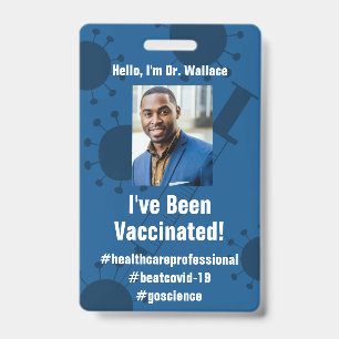 Badge J'ai été vacciné contre le Covid-19, Deep Blue