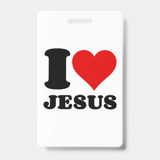 Badge j'aime Jésus citation chrétienne