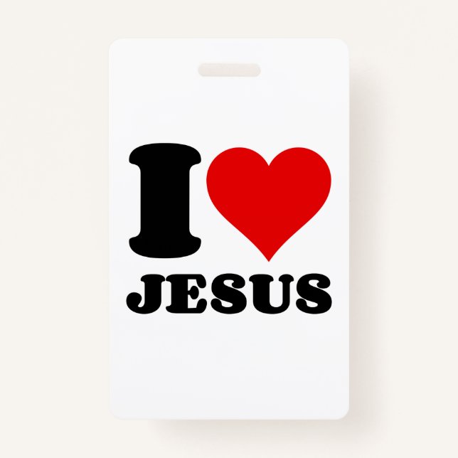 Badge j'aime la citation chrétienne de Jésus (Devant)