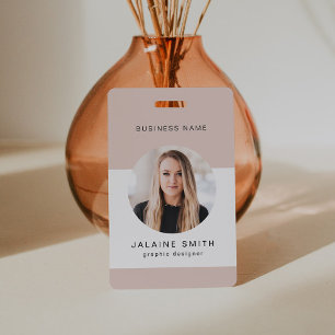 Badge JALAINE Moderne Minimal Blush Entreprise Code empl