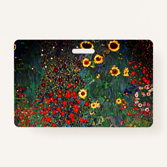 Badge Jardin aux fleurs Gustav Klimt (Devant)