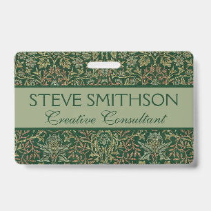 Badge Jardin William Morris Fleur - Légumes verts