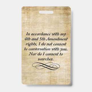 Badge Je ne consens pas insigne et lanière