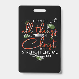 Badge Je peux faire toutes choses par Christ qui me fort