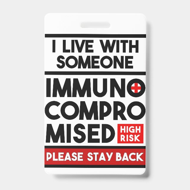 Badge Je vis avec quelqu'un d'immunodéprimé (Avant)