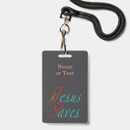 Badge Jésus Sauve Citation Chrétienne Noir