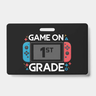 Badge Jeu activé 1re année de primaire Funny Gamer retou