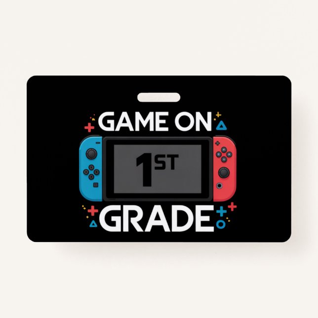 Badge Jeu En 1Ère Année Retour À L'École Amusant Gamer (Devant)