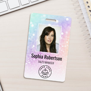 Badge Joli paillettes holographiques glamour féminin