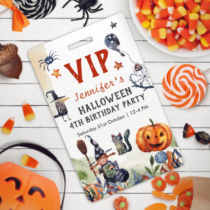 Badge Jolie Anniversaire Enfants Halloween VIP Aquarelle