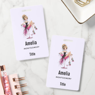 Badge Jolie femme aguicheuse dans une fête au verre de M