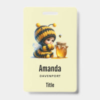 Jolie fille en costume d'abeille avec du miel