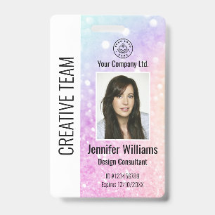 Badge Jolie Parties scintillant Holographique Fille Glam