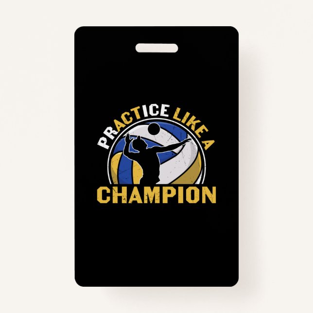 Badge Joueur de volley-ball | Pratiquer Comme Un Champio (Devant)