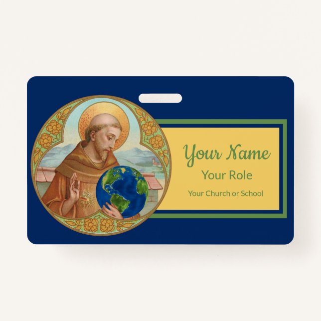 Badge Jour des terres et Saint François d'Assise (Style  (Devant)