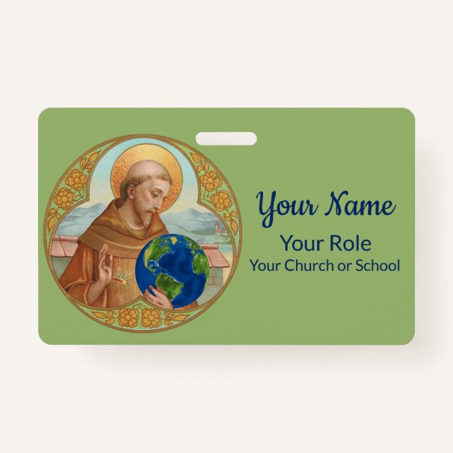 Badge Jour des terres et Saint François d'Assise (Style  (Devant)