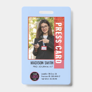 Badge Journaliste Passe Photo ID