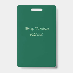 Badge Joyeux Noël vert fond simple solo vacances