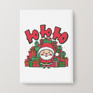 Badge Joyeux Père Noël de dessin animé Noël