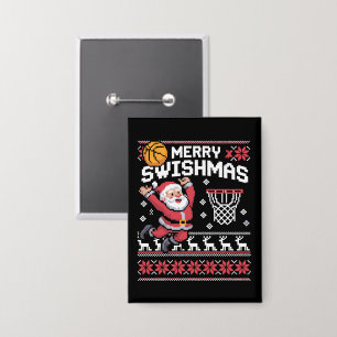 Badge Joyeux Swishmas Basket Noël dégueulasse Xmas