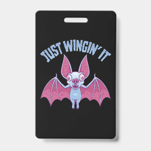 Badge Juste en battant des ailes Chauve-souris albino De