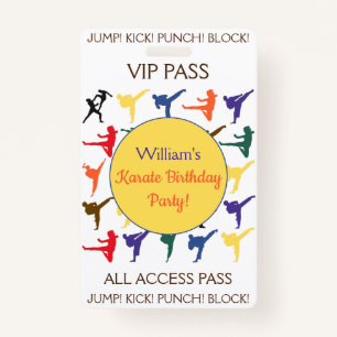 Badge Karate Anniversaire VIP All Access Pass