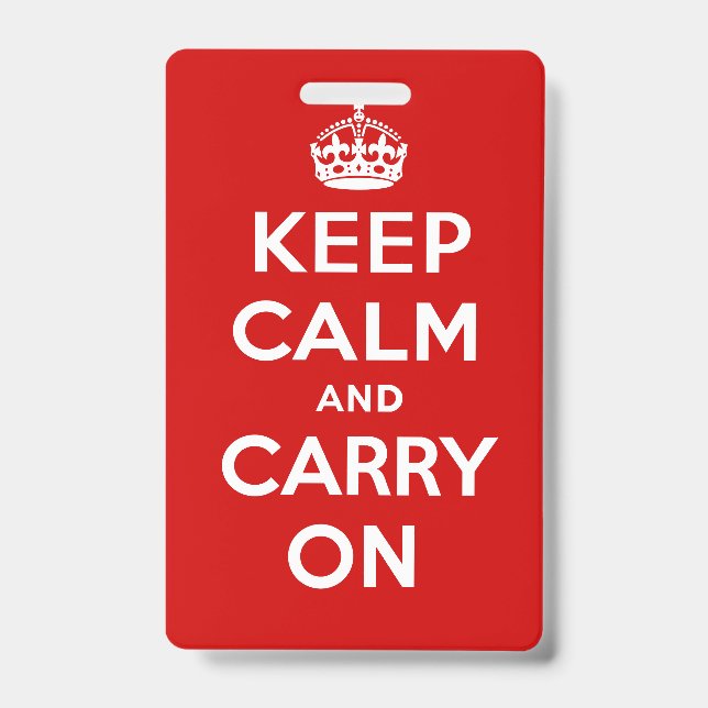 Badge Keep Calm and Carry On (Face)