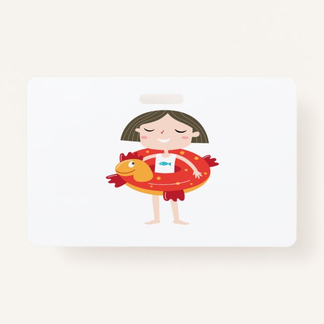 Badge kid play in beach (Devant)