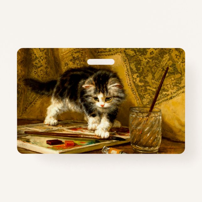 Badge Kitten avec peinture et brosses (Devant)