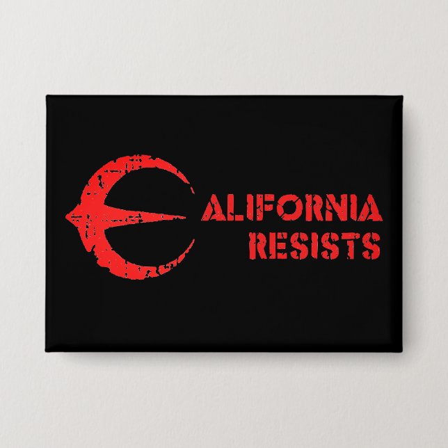 Badge La Californie résiste au bouton rectangulaire 3,5  (Recto)