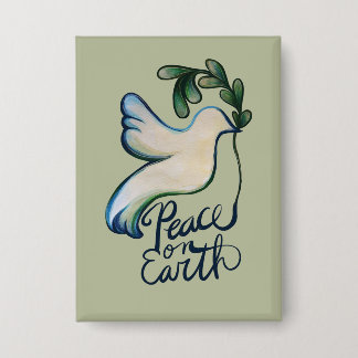 Badge La paix sur terre colombe de l'espoir art pacifiqu