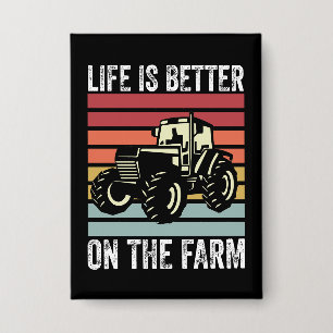 Badge La Vie Est Mieux À La Ferme - Amateurs D'Agricultu