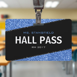 Badge Laissez-passer de professeur d'école Paillettes No