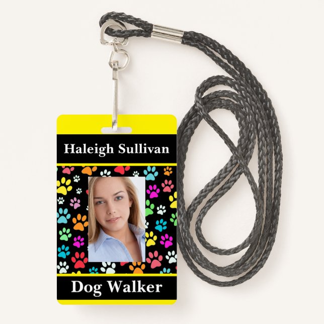 Badge Lanyard de Dog Walker (Devant avec lanière)