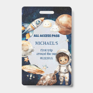 Badge L'Astronaut Space Premier Voyage Autour De La Cart