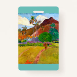 Badge Le célèbre tableau du Paysage tahitien de Paul Gau