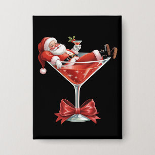 Badge Le Martini de Noël de Santa's Hot Mess Drôle de Sa