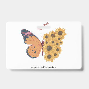 Badge Le papillon est sur le tournesol